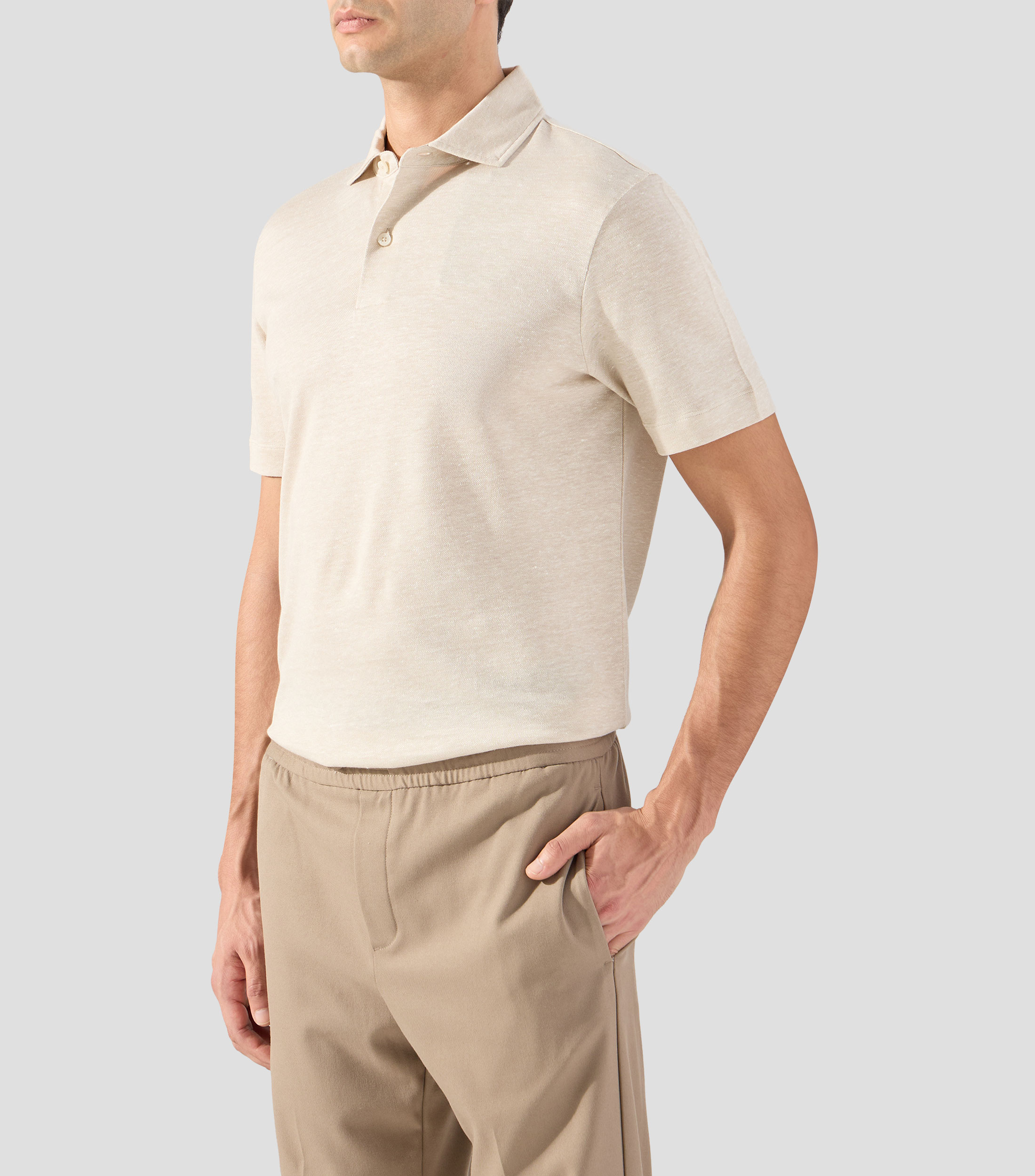 Playera polo manga corta lisa Hombre